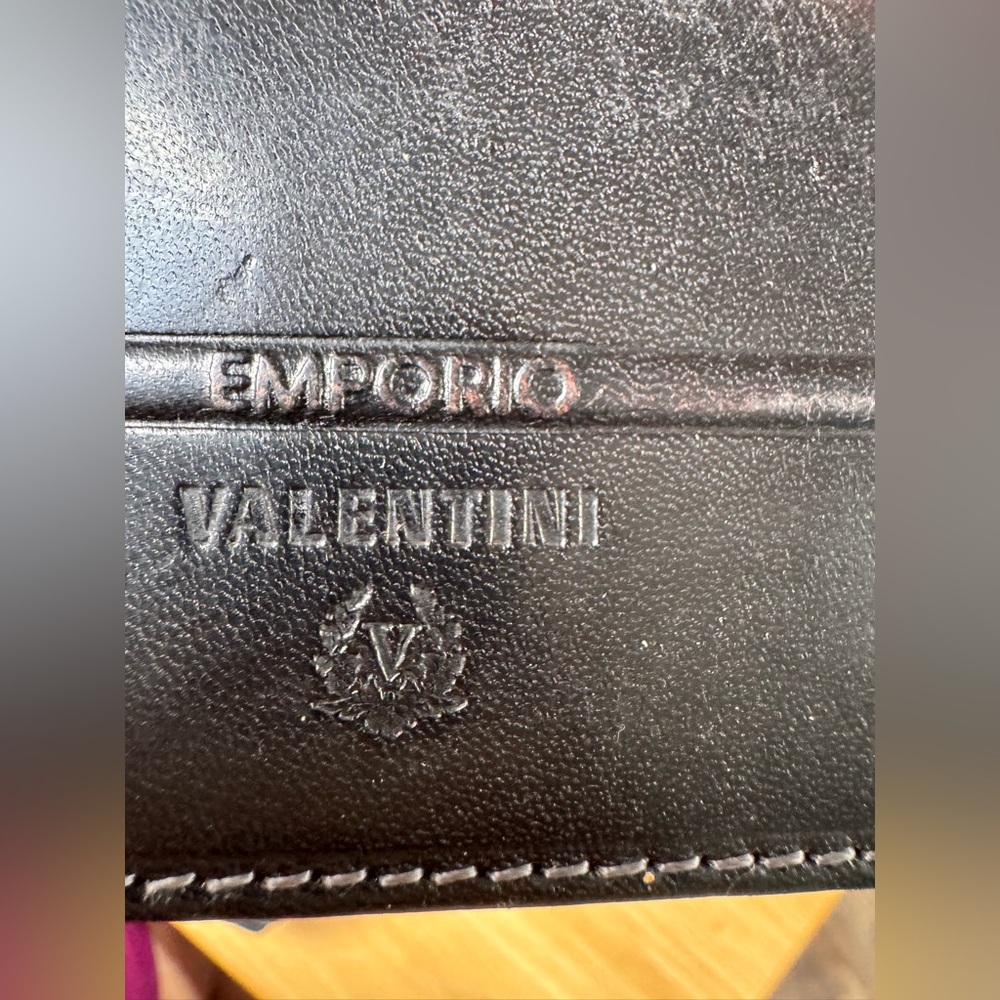 Vintage Y2K Emporio Valentini Black Leather Wallet
